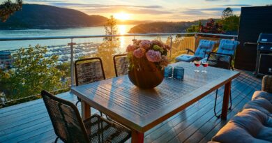 brown wooden table with chairs